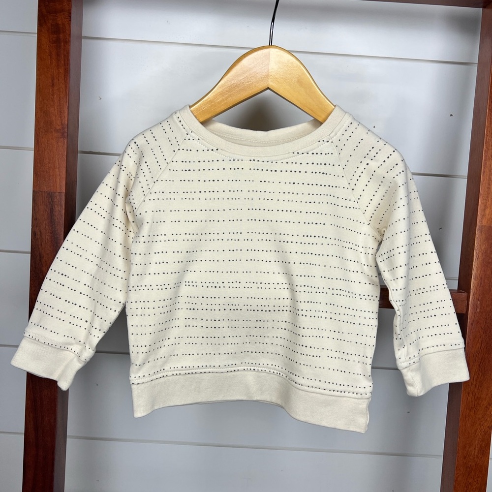 Colored Organics Cream Polka Dot Sweatshirt, 12-18mo